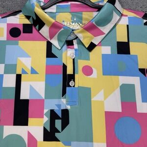 Uideazone Performance Polo Shirt Men's Size 3XL Retro Geometric